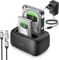 ORICO Priključna stanica DD28C3-C, za tvrdi disk, USB 3.2 Gen 1, samostalno kloniranje, za 2.5"/3.5" HDD/SSD, do 2 x 20 TB